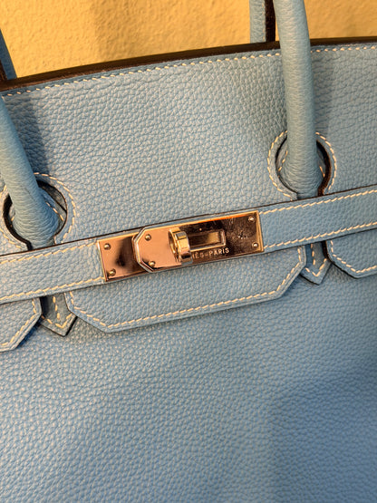 HERMÈS BLUE JEAN TOGO BIRKIN 35 HANDBAG