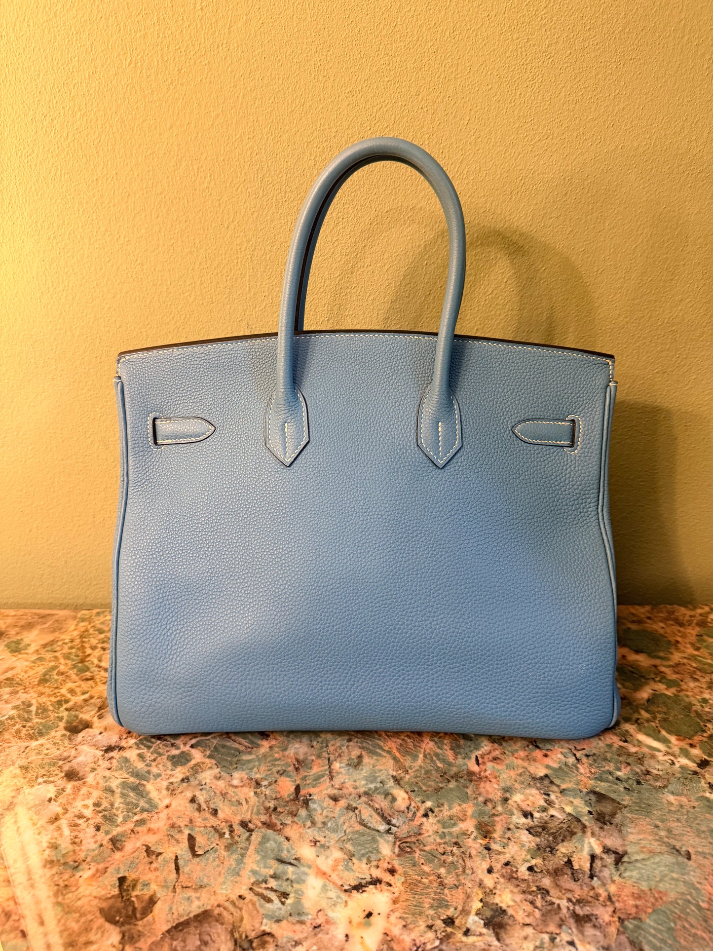 HERMÈS BLUE JEAN TOGO BIRKIN 35 HANDBAG