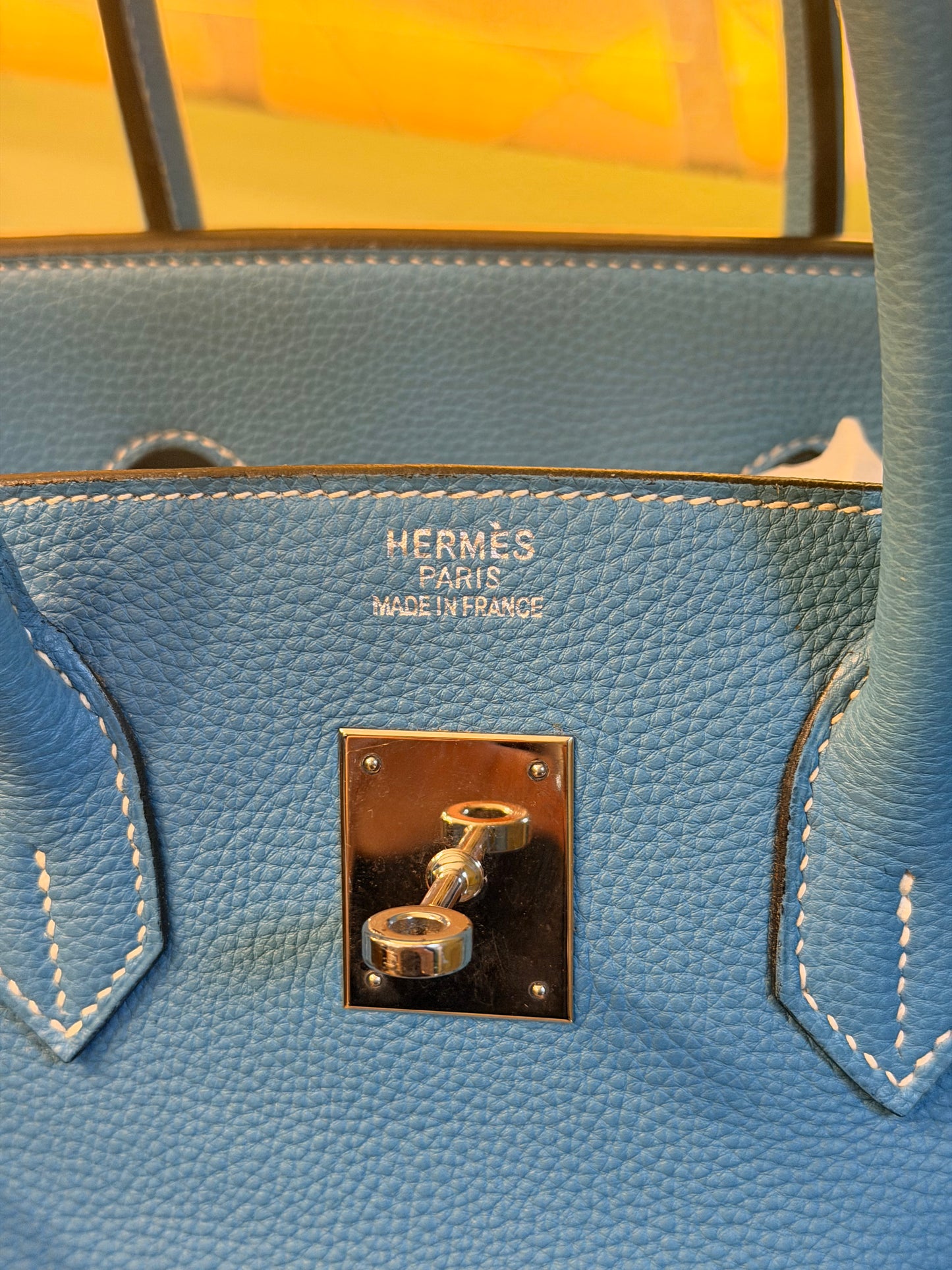 HERMÈS BLUE JEAN TOGO BIRKIN 35 HANDBAG