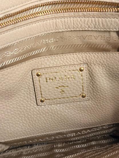 PRADA BEIGE VITELLO DAINO TWO WAY HANDBAG