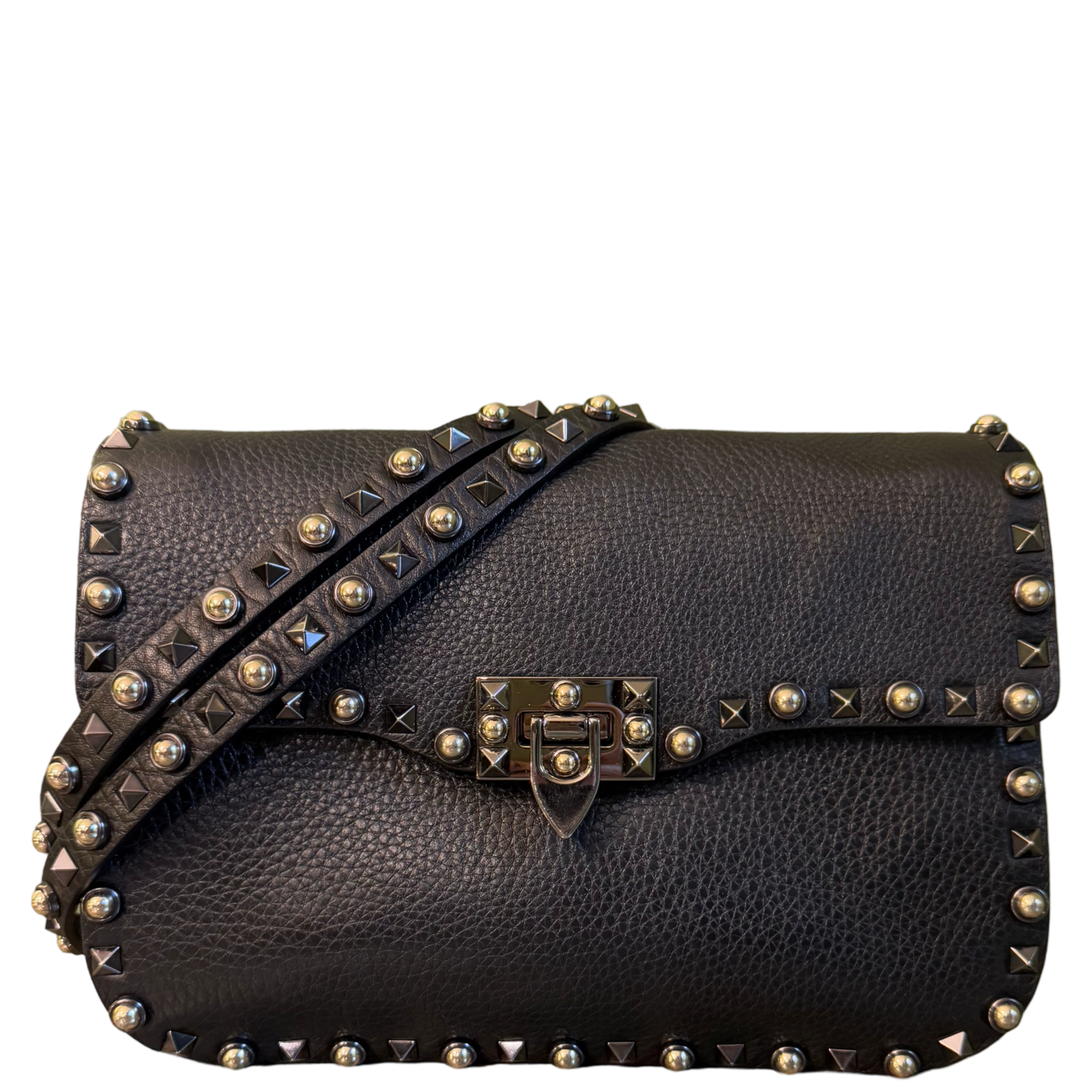 VALENTINO SO BLACK ROCKSTUD CROSSBODY BAG