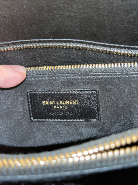 SAINT LAURENT BLACK SMALL SAC DE JOUR HANDBAG