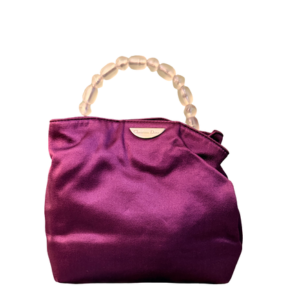 DIOR PURPLE SILK MINI BUCKET HANDBAG