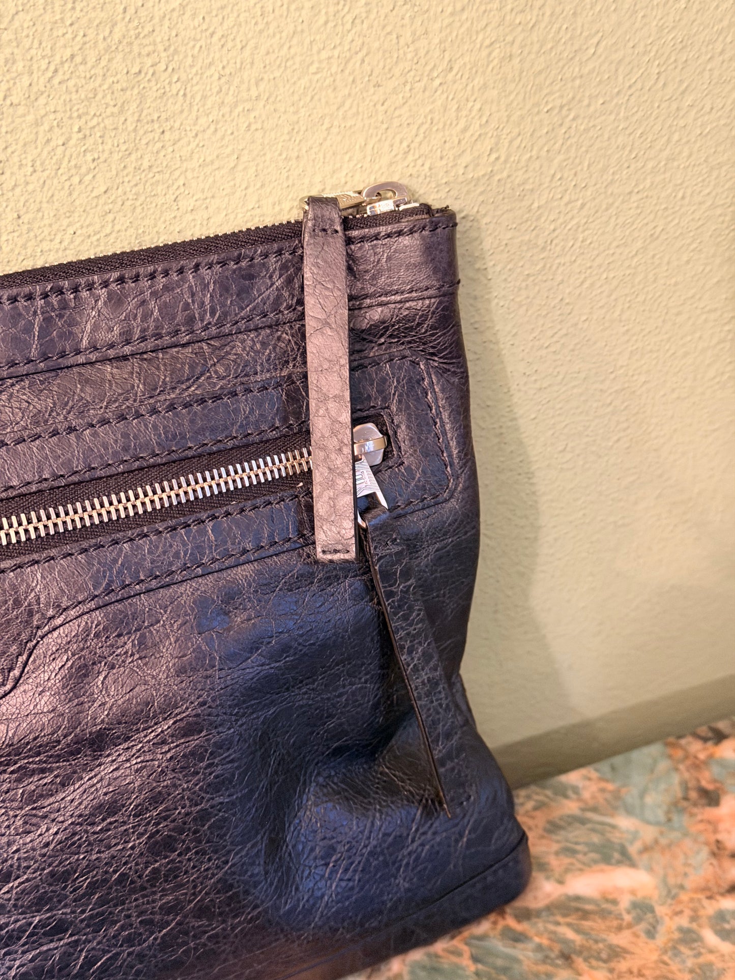 BALENCIAGA BLACK MOTOCROSS CLIP POCHETTE