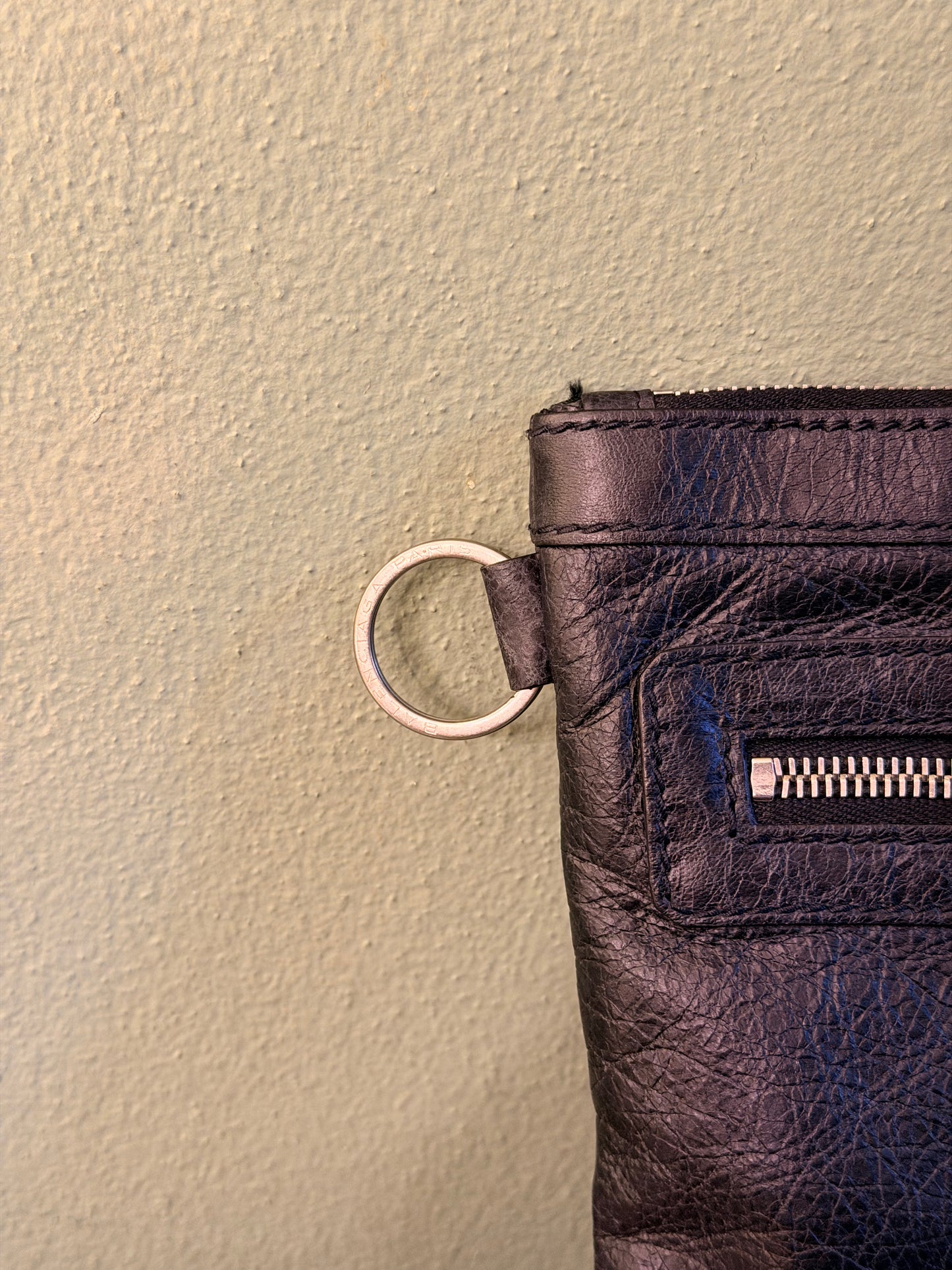 BALENCIAGA BLACK MOTOCROSS CLIP POCHETTE