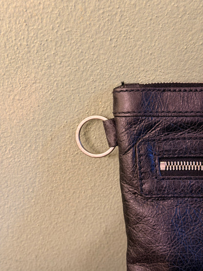 BALENCIAGA BLACK MOTOCROSS CLIP POCHETTE