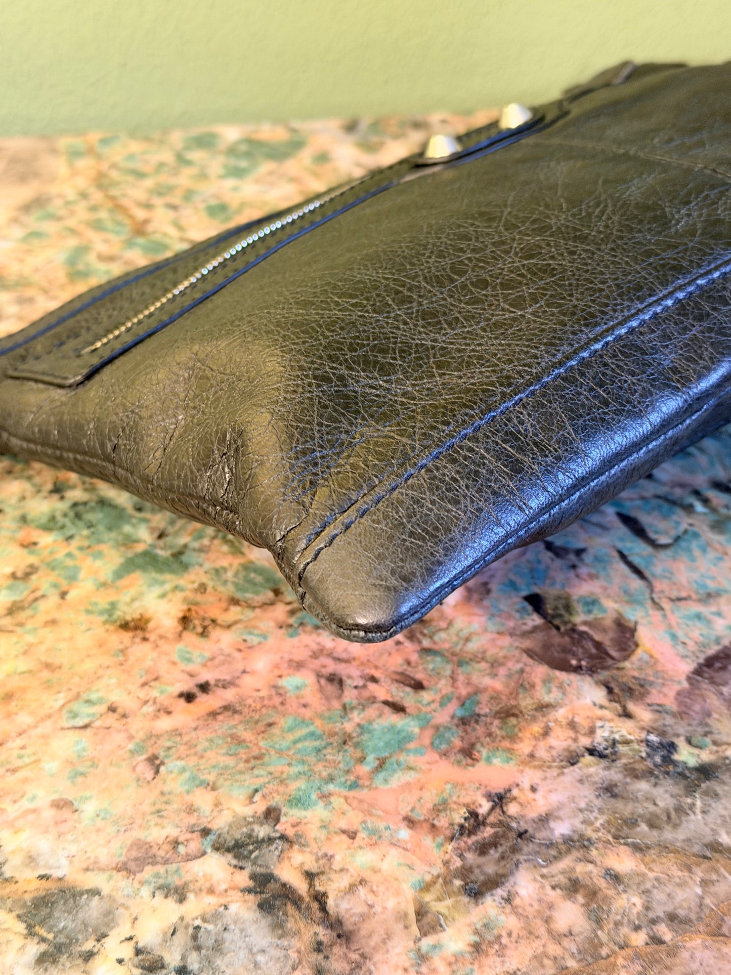 BALENCIAGA BLACK MOTOCROSS CLIP POCHETTE