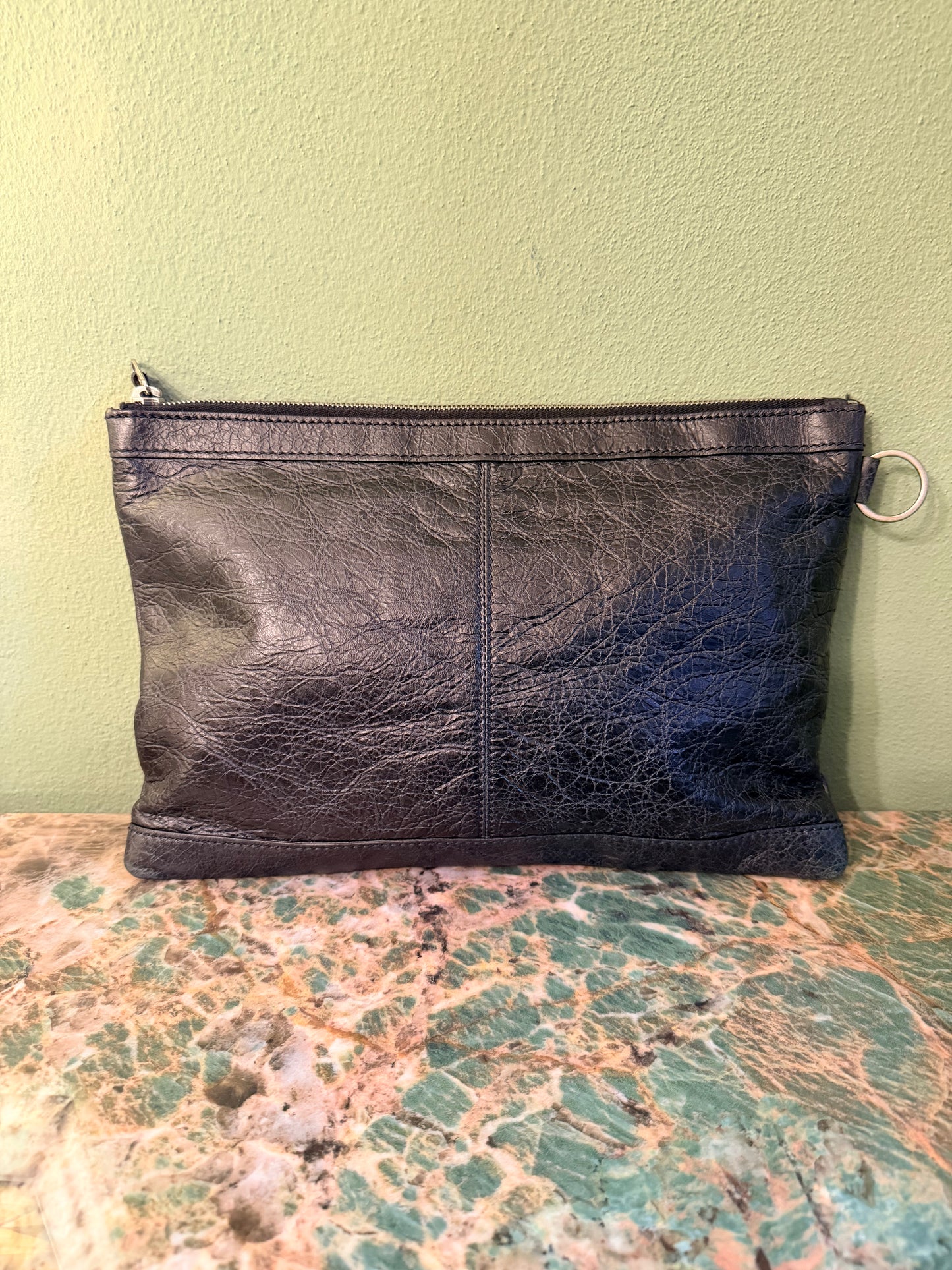 BALENCIAGA BLACK MOTOCROSS CLIP POCHETTE