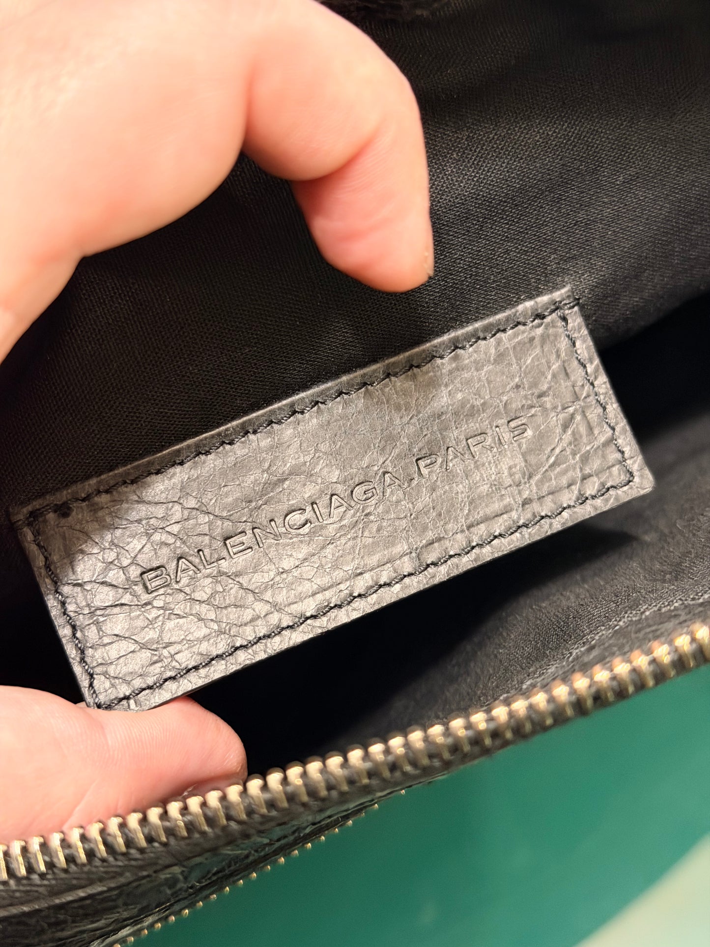 BALENCIAGA BLACK MOTOCROSS CLIP POCHETTE