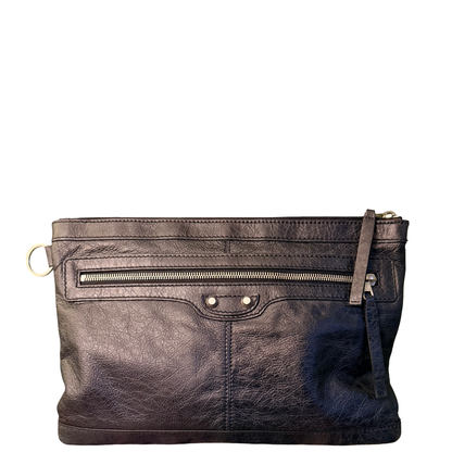 BALENCIAGA BLACK MOTOCROSS CLIP POCHETTE