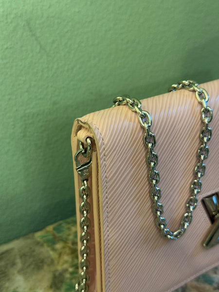 LOUIS VUITTON PINK EPI TWIST WALLET ON CHAIN