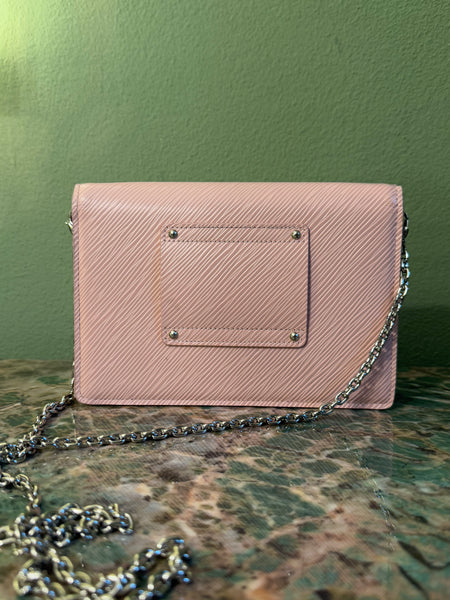 LOUIS VUITTON PINK EPI TWIST WALLET ON CHAIN