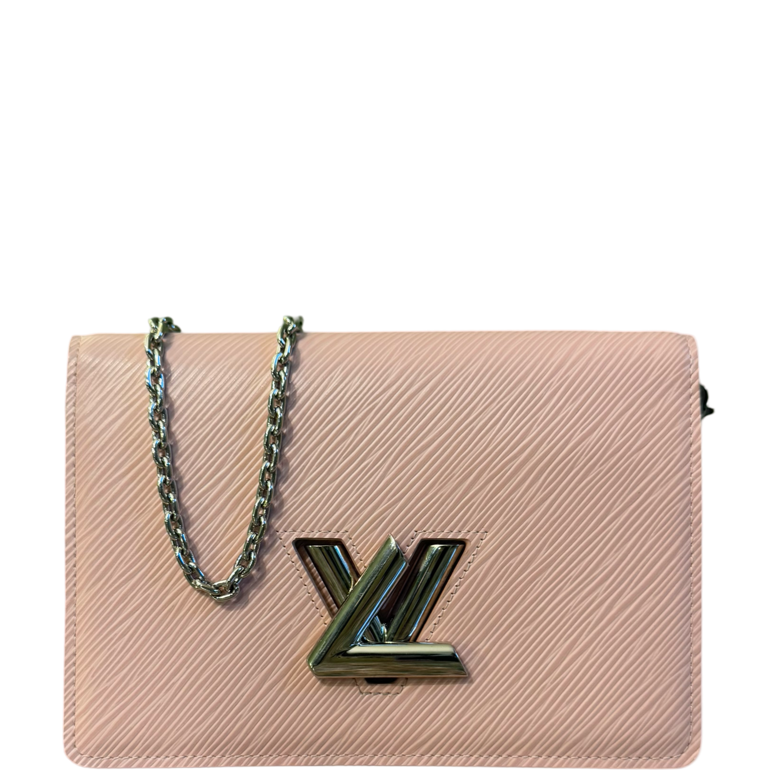 LOUIS VUITTON PINK EPI TWIST WALLET ON CHAIN