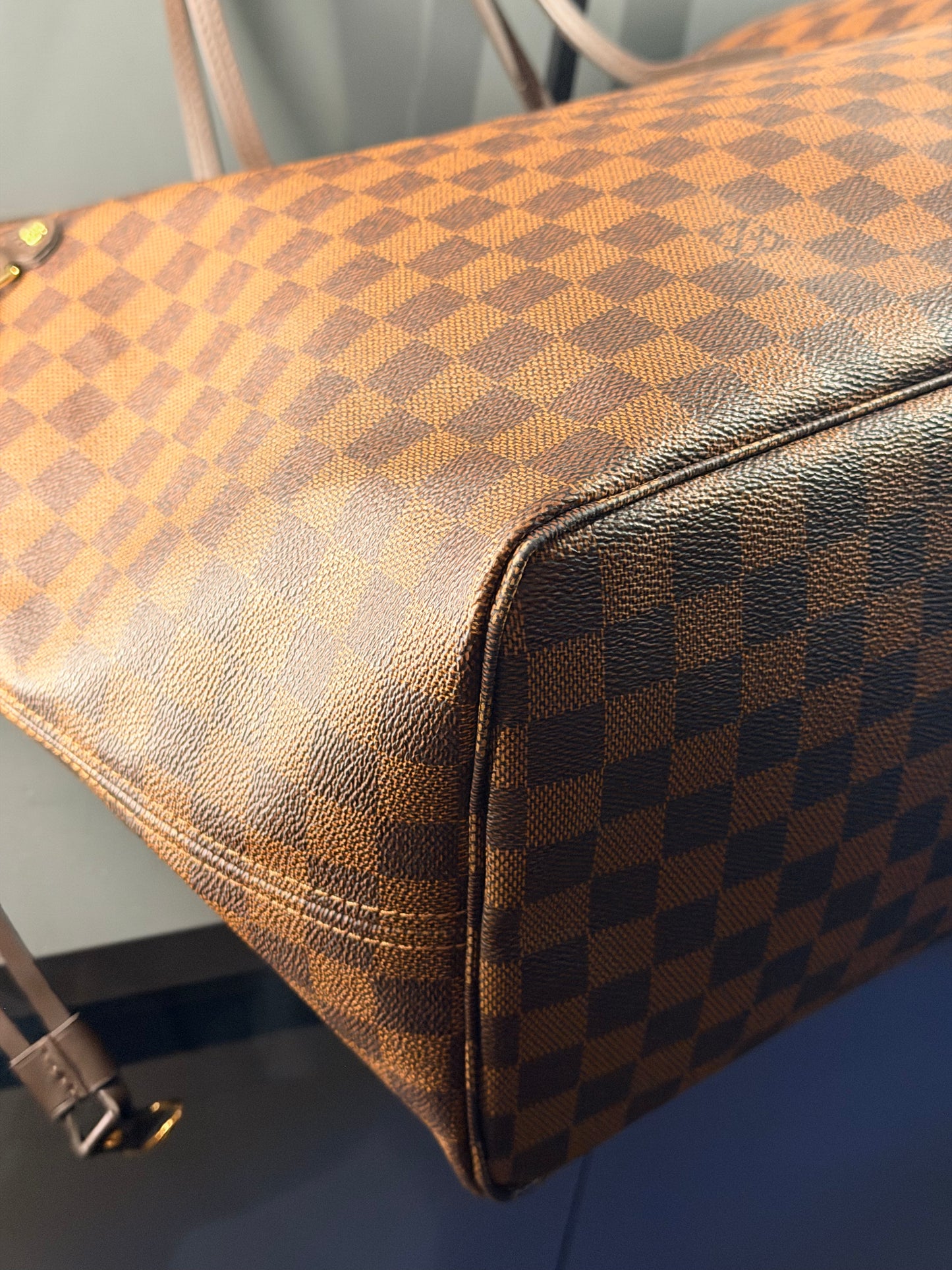 LOUIS VUITTON DAMIER EBENE NEVERFULL GM SHOPPING TOTE