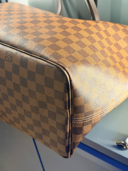 LOUIS VUITTON DAMIER EBENE NEVERFULL GM SHOPPING TOTE