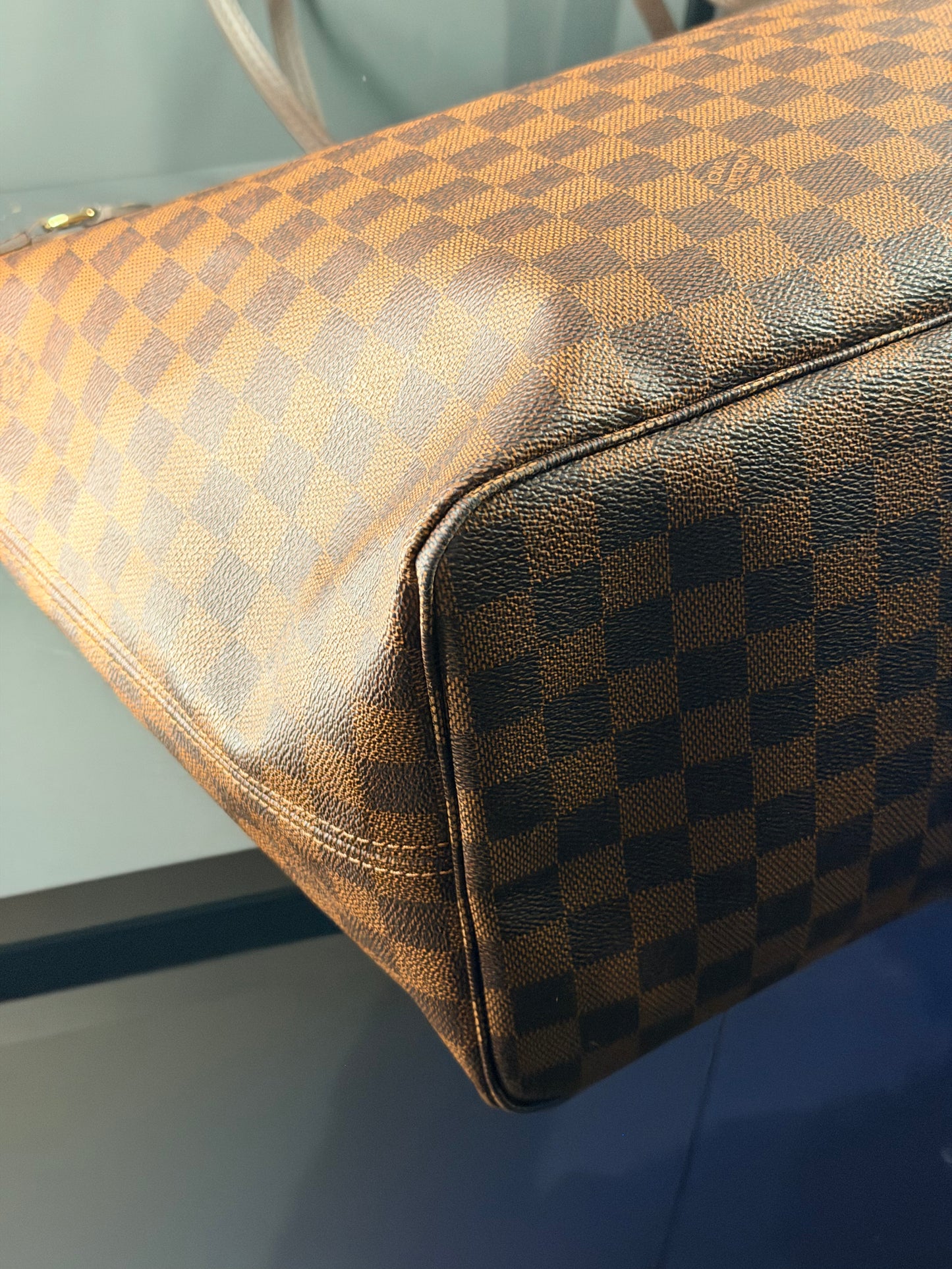 LOUIS VUITTON DAMIER EBENE NEVERFULL GM SHOPPING TOTE