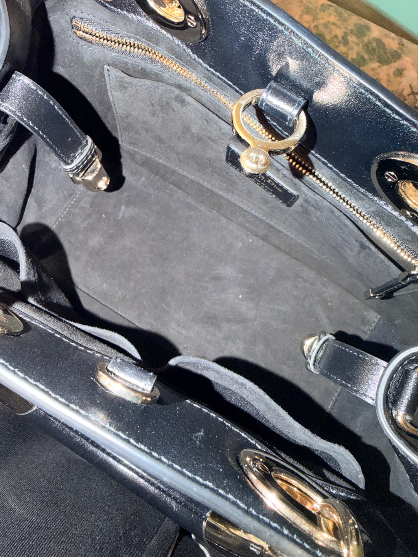 DIOR BLACK MEDIUM LADY DIOR 95.22 HANDBAG