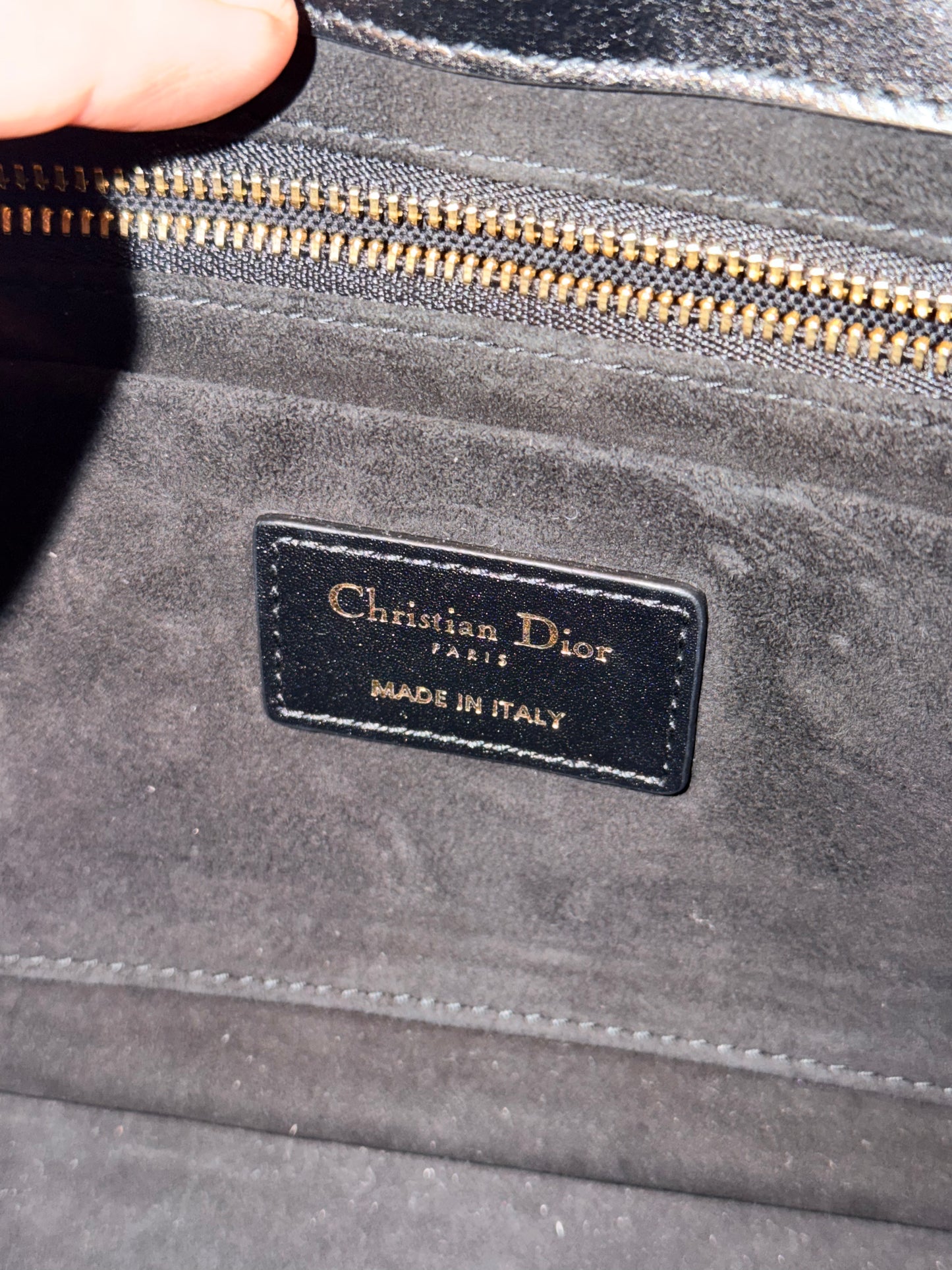 DIOR BLACK MEDIUM LADY DIOR 95.22 HANDBAG