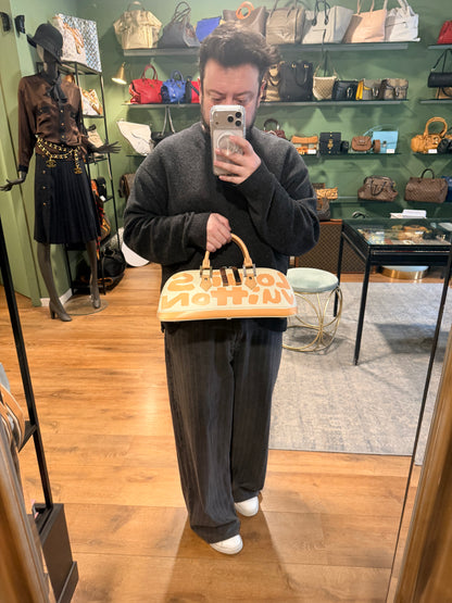 STEPHEN SPROUSE X LOUIS VUITTON BEIGE GRAFFITI ALMA EAST WEST HANDBAG