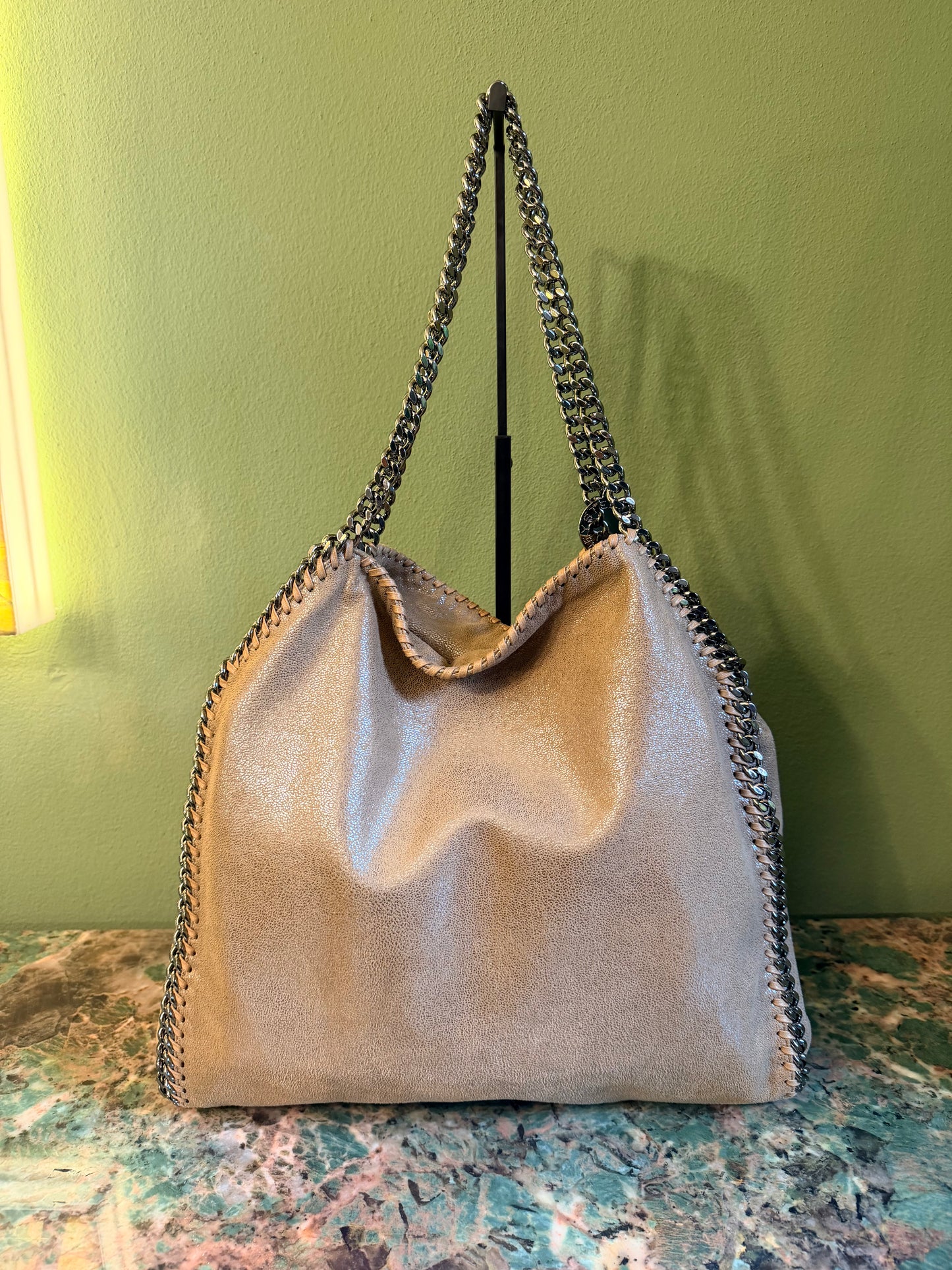 STELLA MCCARTNEY BEIGE MEDIUM FALABELLA SHOULDER BAG