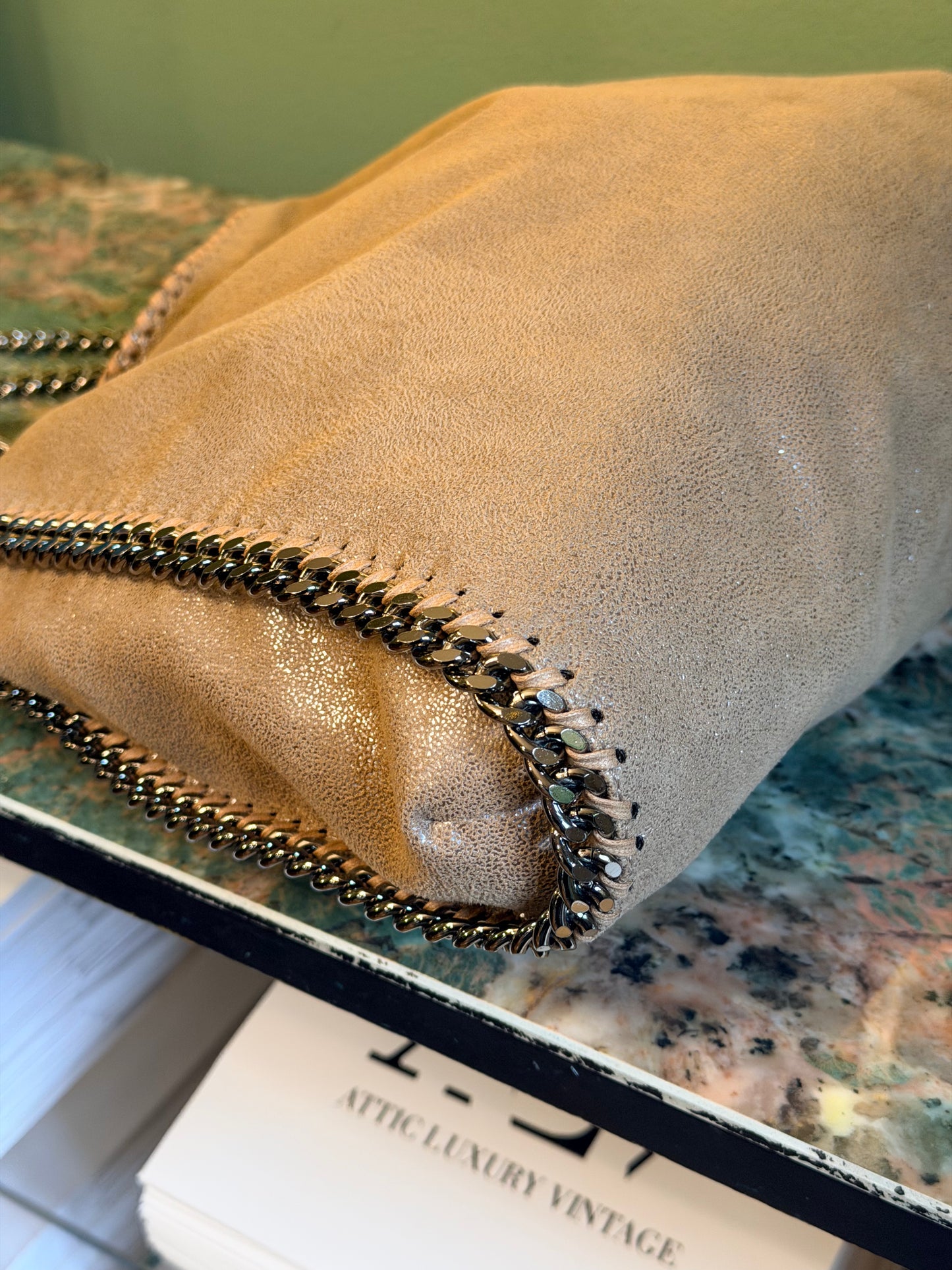 STELLA MCCARTNEY BEIGE MEDIUM FALABELLA SHOULDER BAG