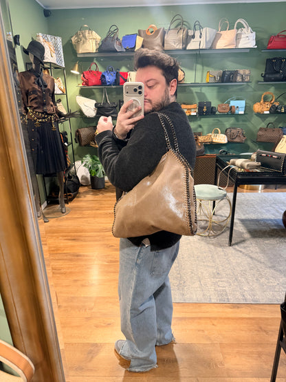 STELLA MCCARTNEY BEIGE MEDIUM FALABELLA SHOULDER BAG