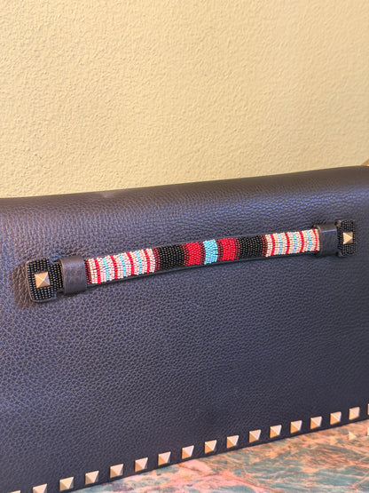 VALENTINO BLACK ROCKSTUD POCHETTE