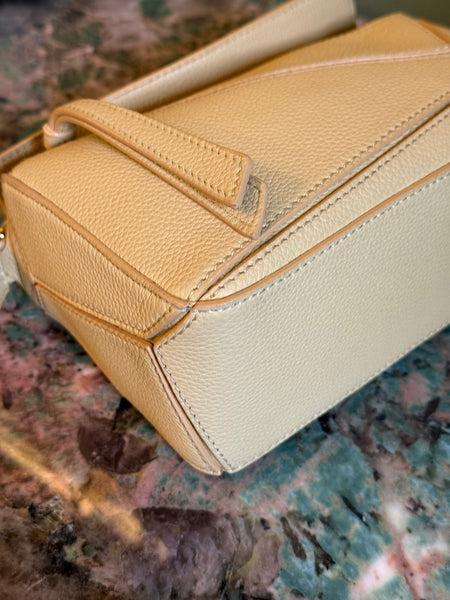 LOEWE BUTTER YELLOW MINI PUZZLE CROSSBODY BAG