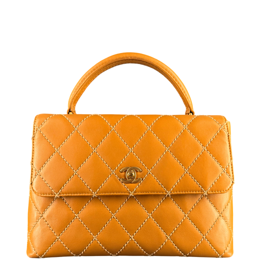 CHANEL BEIGE WILD STICH KELLY TOP HANDLE HANDBAG