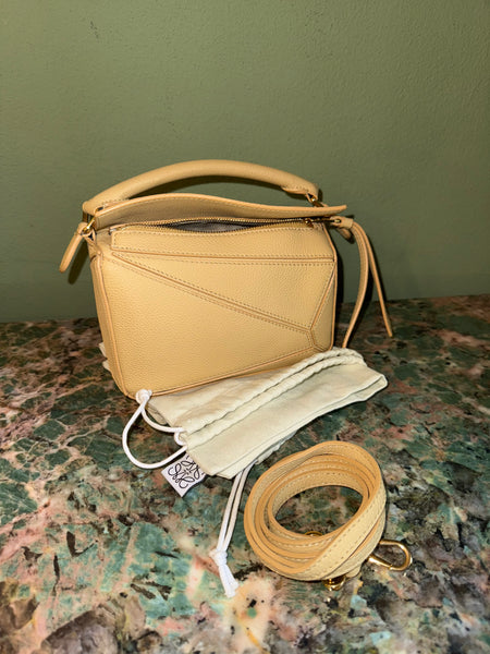 LOEWE BUTTER YELLOW MINI PUZZLE CROSSBODY BAG