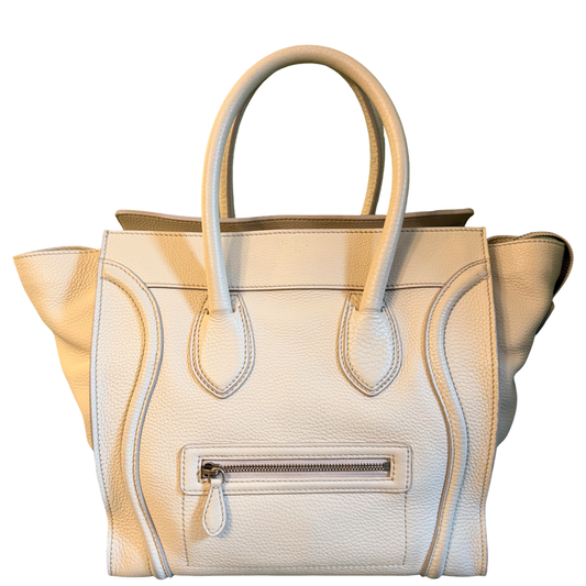 CÈLINE CREAM MINI LUGGAGE HANDBAG