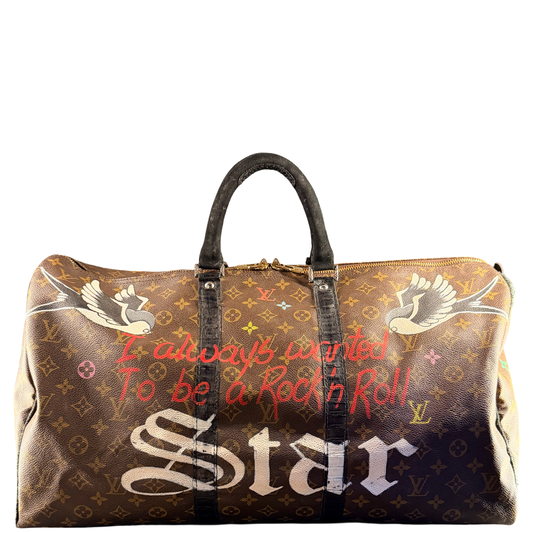 PHILIP KARTO CUSTOM MADE VINTAGE LOUIS VUITTON KEEPALL 55 TRAVEL BAG