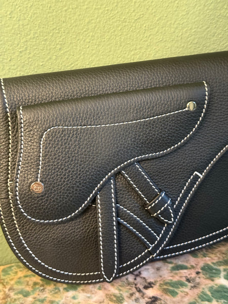 DIOR BLACK DOUBLE SADDLE CROSSBODY BAG