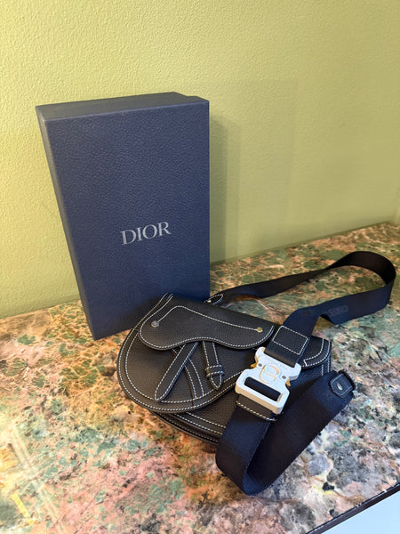 DIOR BLACK DOUBLE SADDLE CROSSBODY BAG