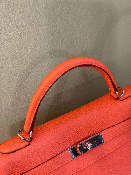 HERMÈS TOGO ORANGE KELLY 32 HANDBAG