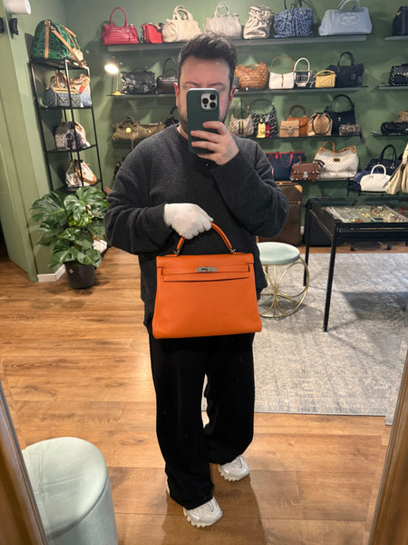 HERMÈS TOGO ORANGE KELLY 32 HANDBAG