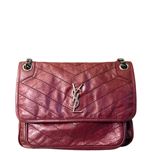 SAINT LAURENT BORDEUAX MEDIUM NIKI SHOULDER BAG
