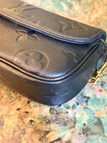 LOUIS VUITTON BLACK EMPREINTE POCHETTE IVY CROSSBODY BAG