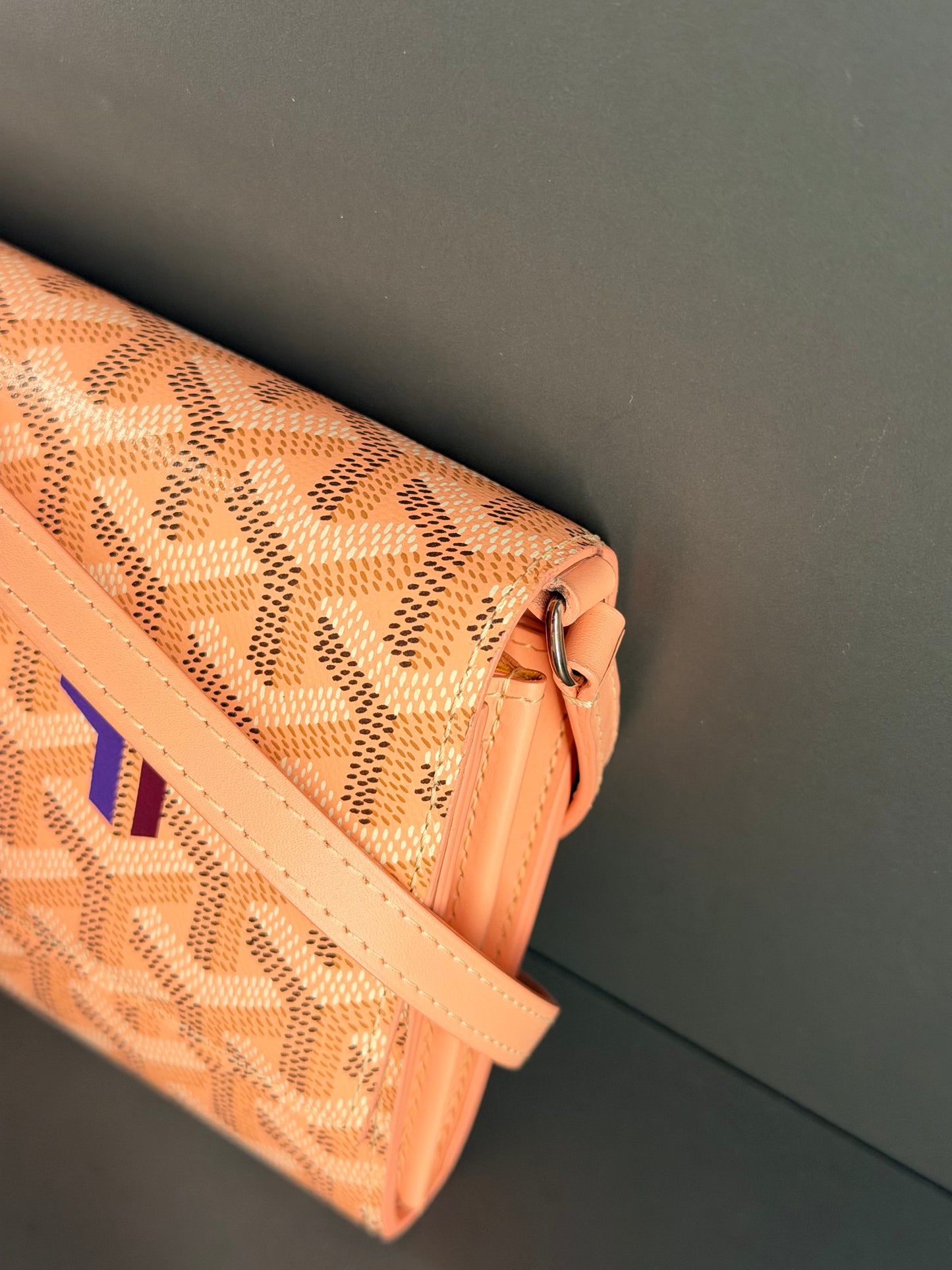 GOYARD PINK GOYARDINE LIMITED EDITION WALLET ON STRAP