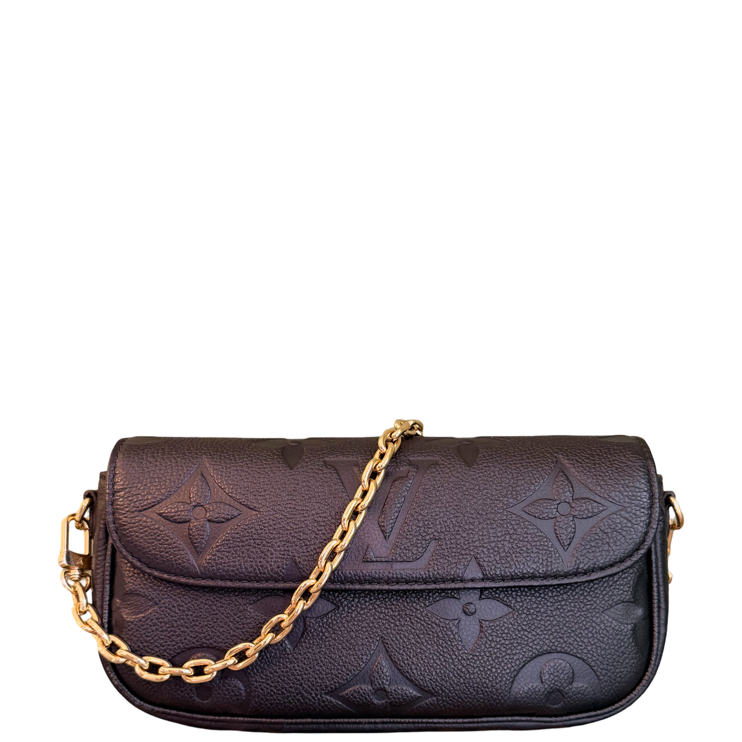 LOUIS VUITTON BLACK EMPREINTE POCHETTE IVY CROSSBODY BAG