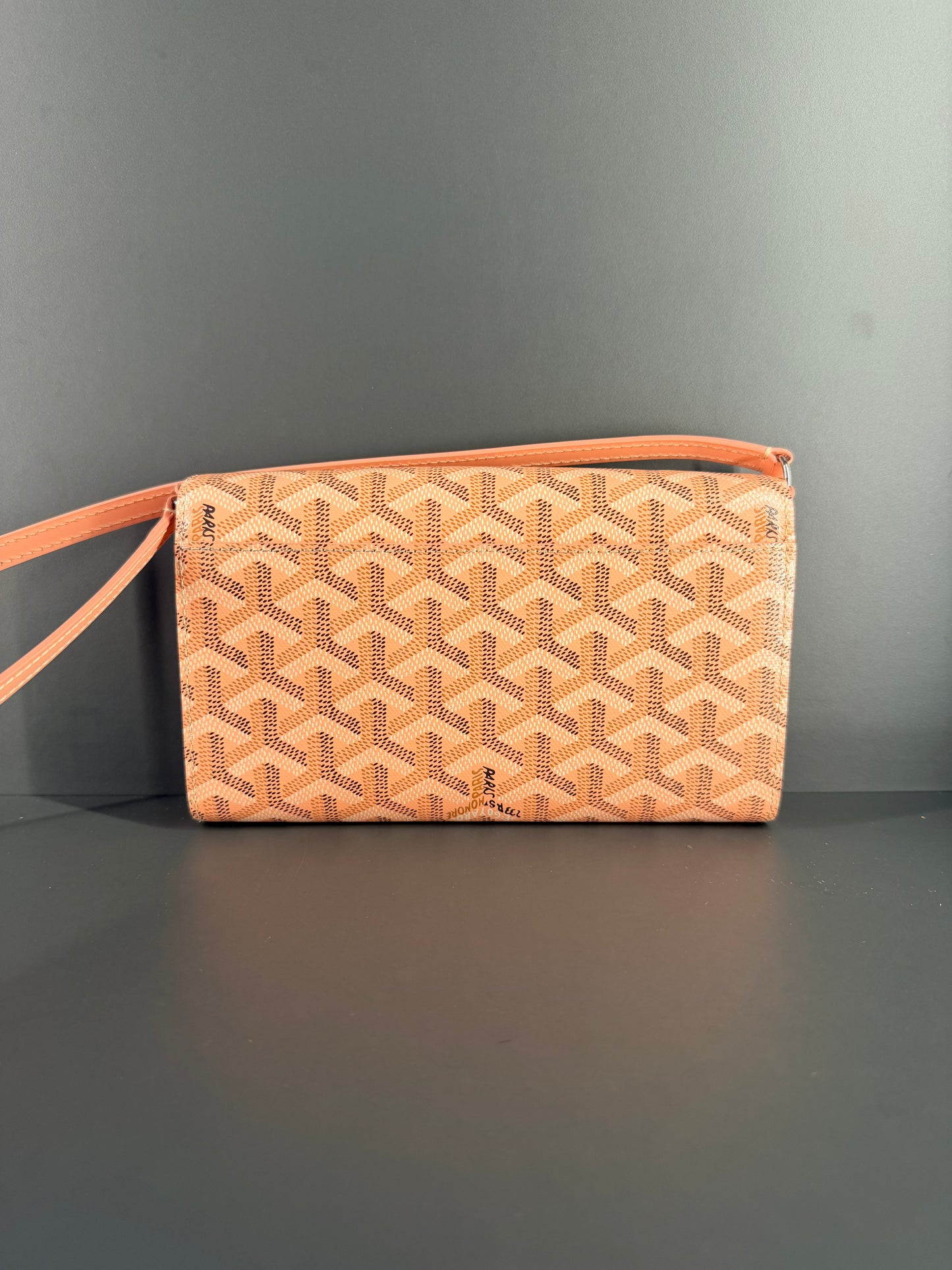 GOYARD PINK GOYARDINE LIMITED EDITION WALLET ON STRAP