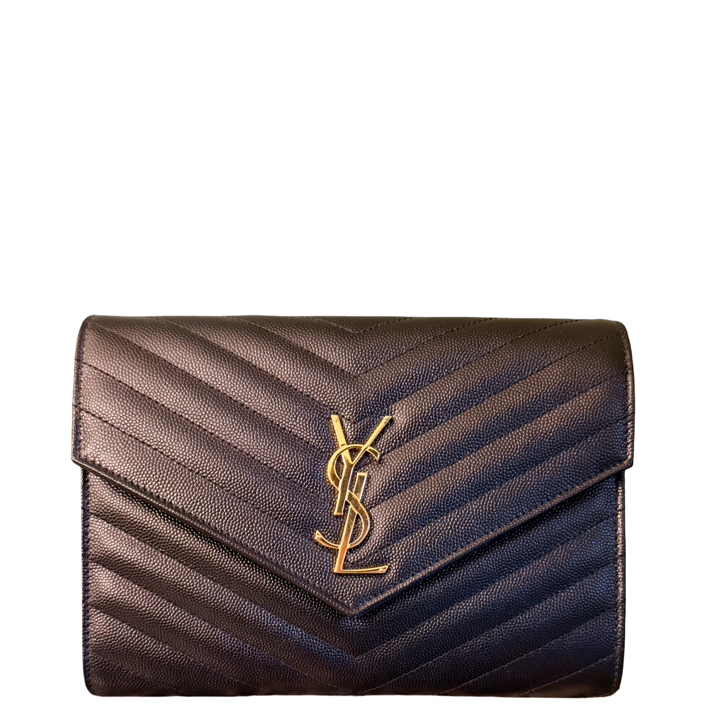 SAINT LAURENT BLACK CASSANDRE FLAP POUCH