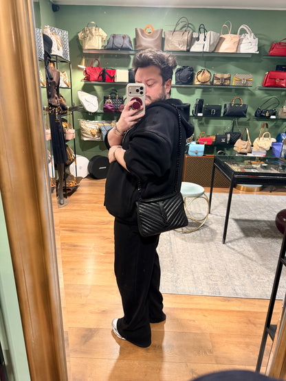 SAINT LAURENT BLACK MEDIUM COLLEGE CROSSBODY BAG