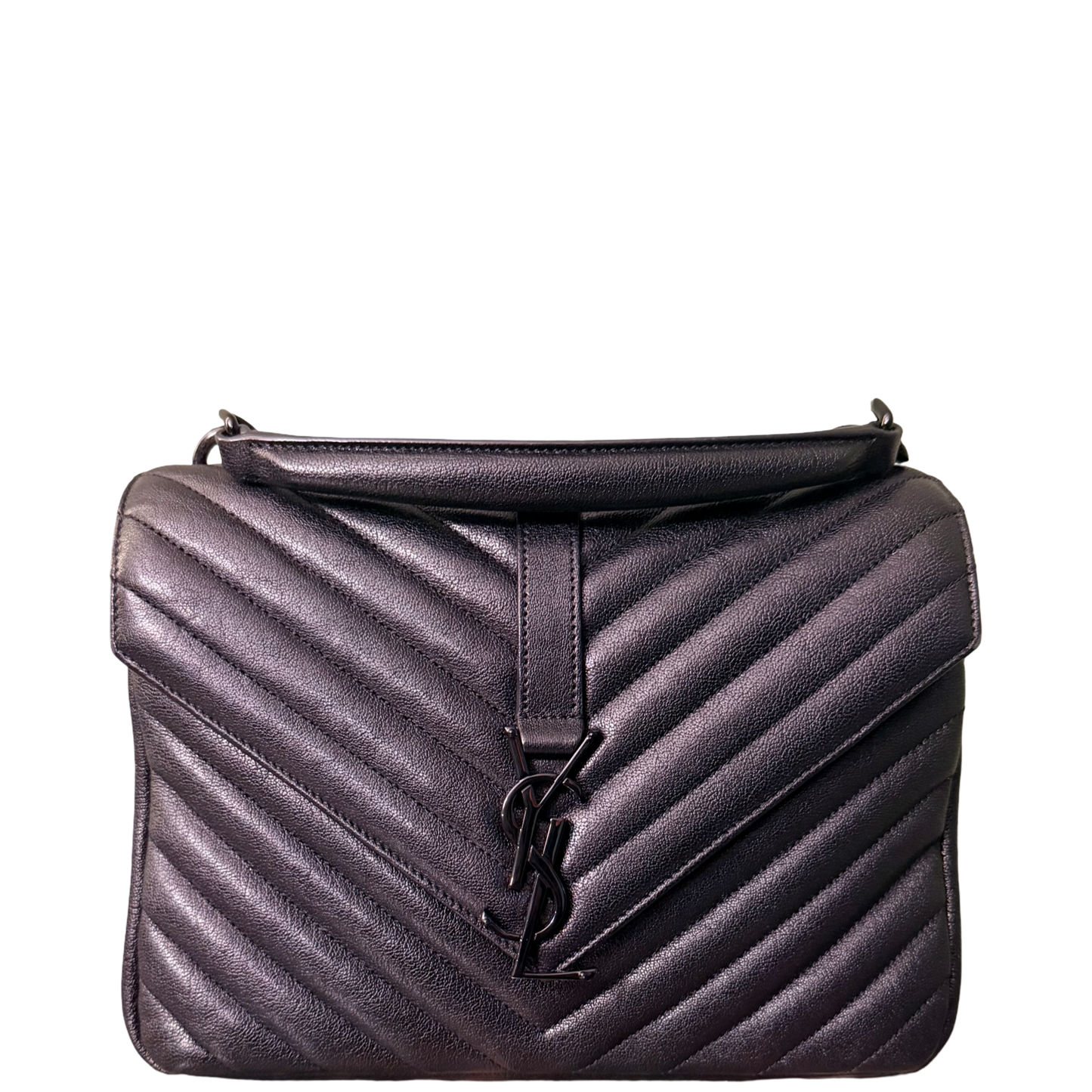 SAINT LAURENT BLACK MEDIUM COLLEGE CROSSBODY BAG