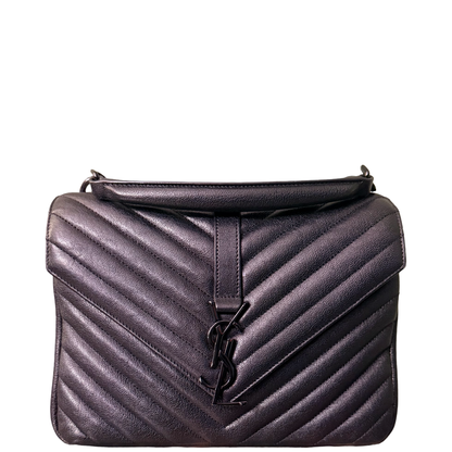 SAINT LAURENT BLACK MEDIUM COLLEGE CROSSBODY BAG