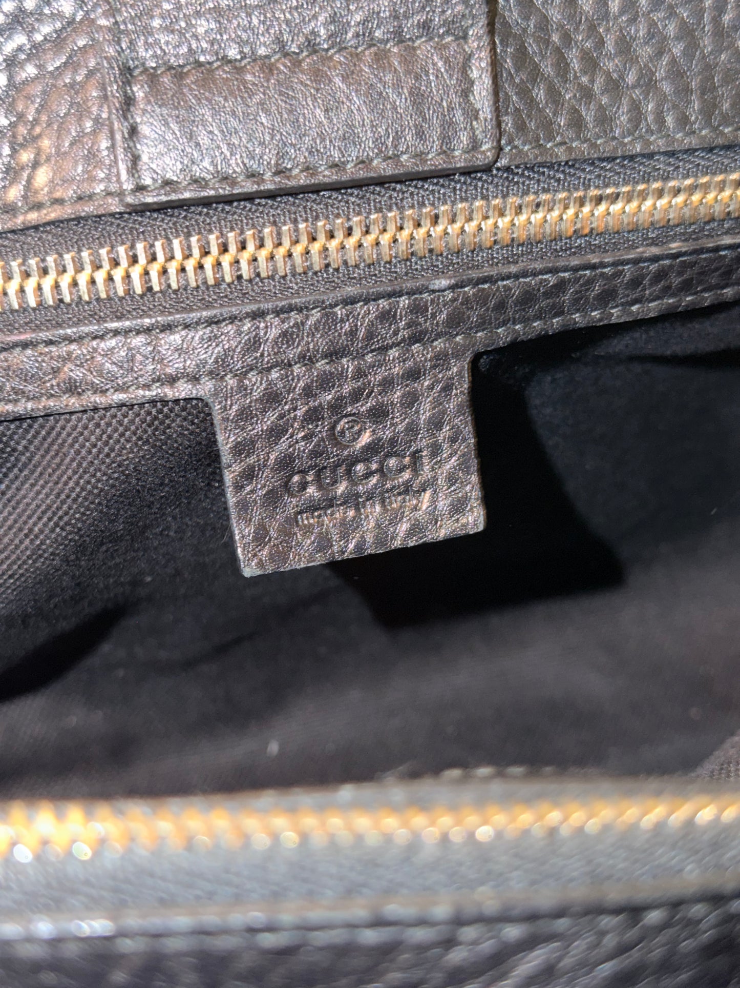 GUCCI BLACK BAMBOO SHOPPING TOTE W/ STRAP