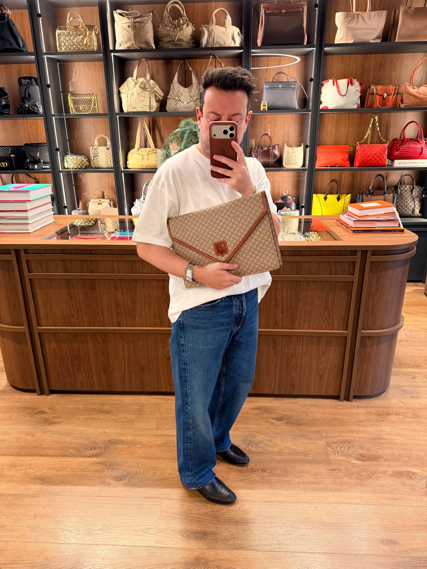 CÈLINE MACADAM ENVELOPE LARGE CLUTCH