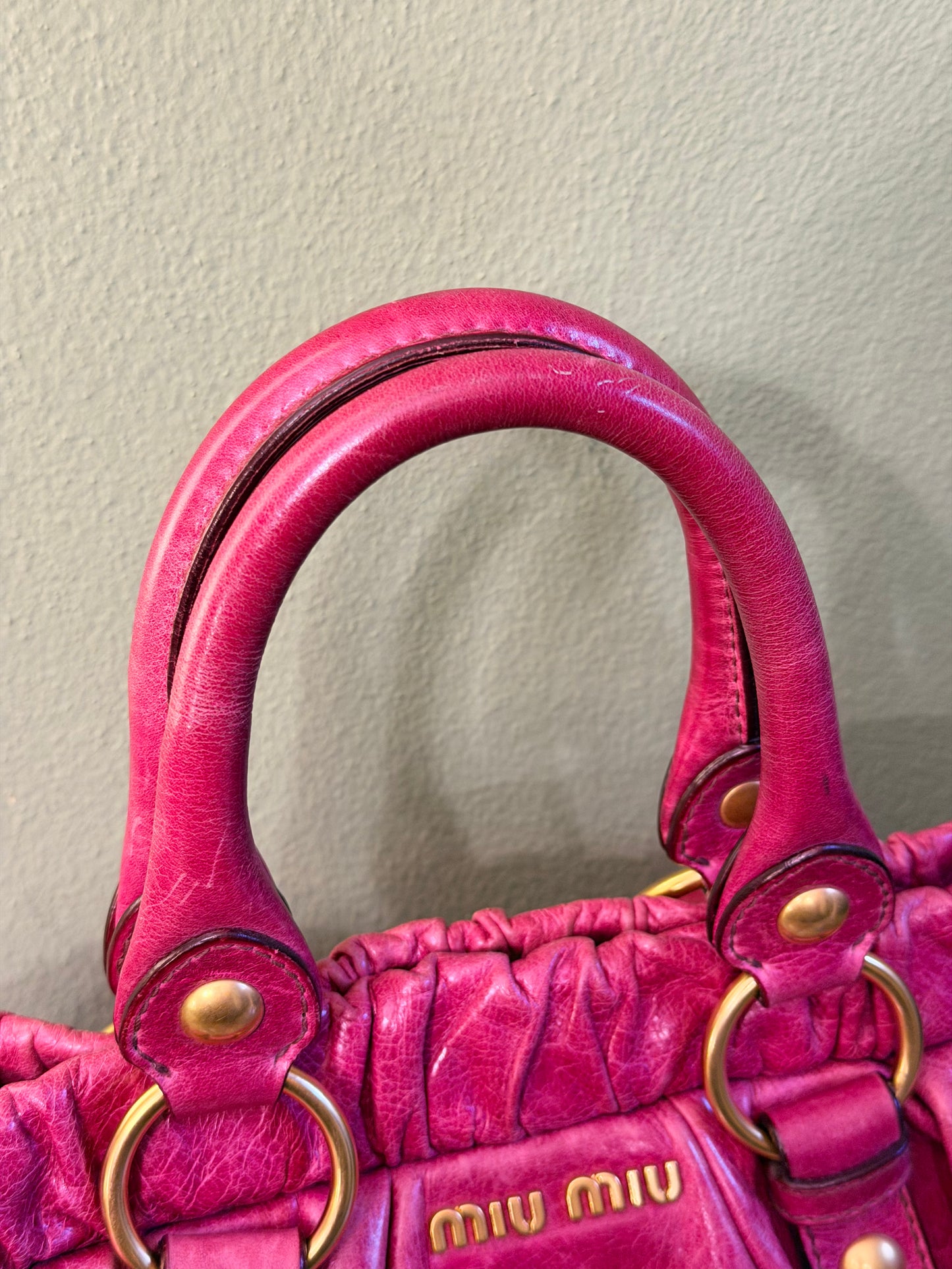 MIU MIU PINK TWO WAY HANDBAG