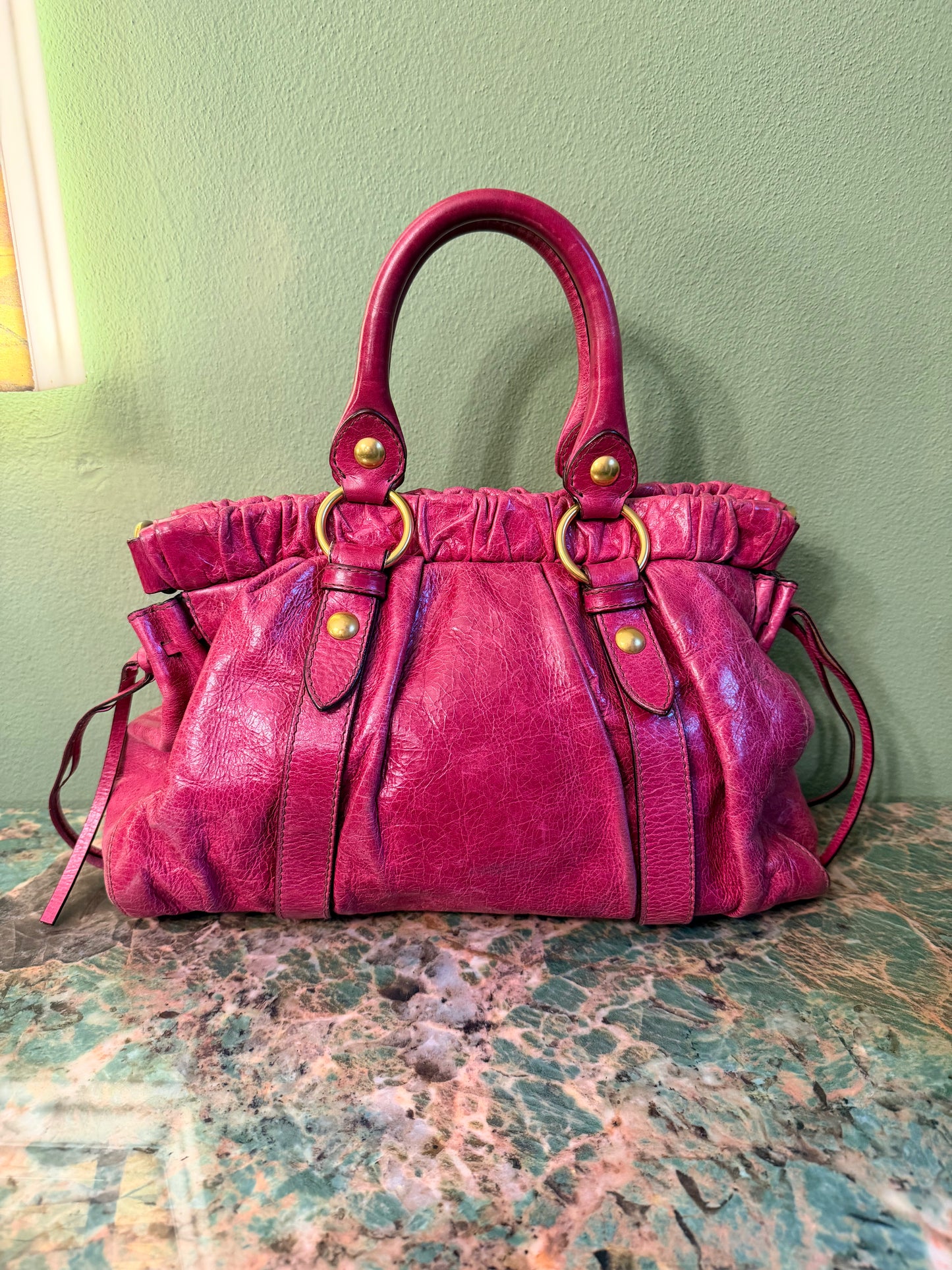 MIU MIU PINK TWO WAY HANDBAG