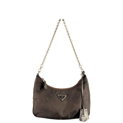 PRADA BLACK NYLON RE EDITION 2005 CROSSBODY BAG